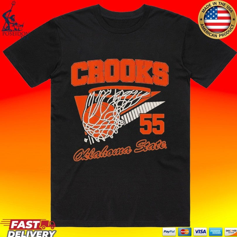 Oklahoma State Basketball Audi Crooks Retro Swish T-shirt