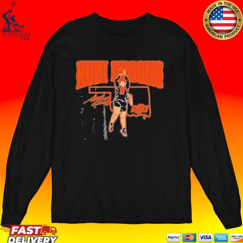 Oklahoma State Basketball Audi Crooks State Star T-shirt