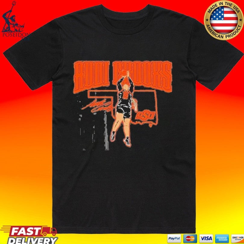 Oklahoma State Basketball Audi Crooks State Star T-shirt