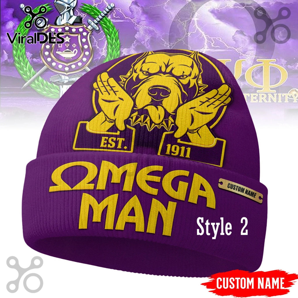 Omega Psi Phi Custom Name Beanie Hat