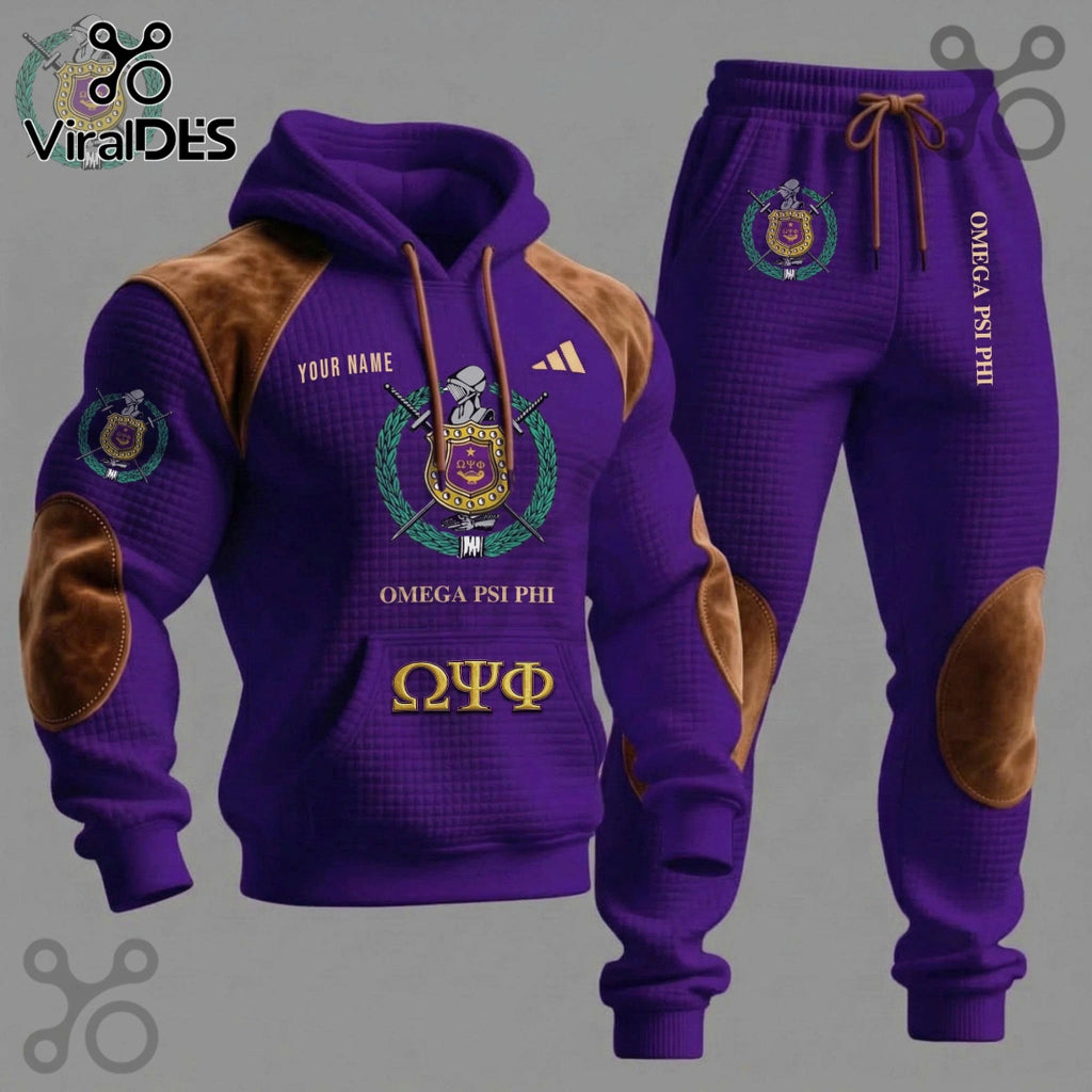 Omega Psi Phi Premium Personalized 3D Design Tracksuit Hoodie