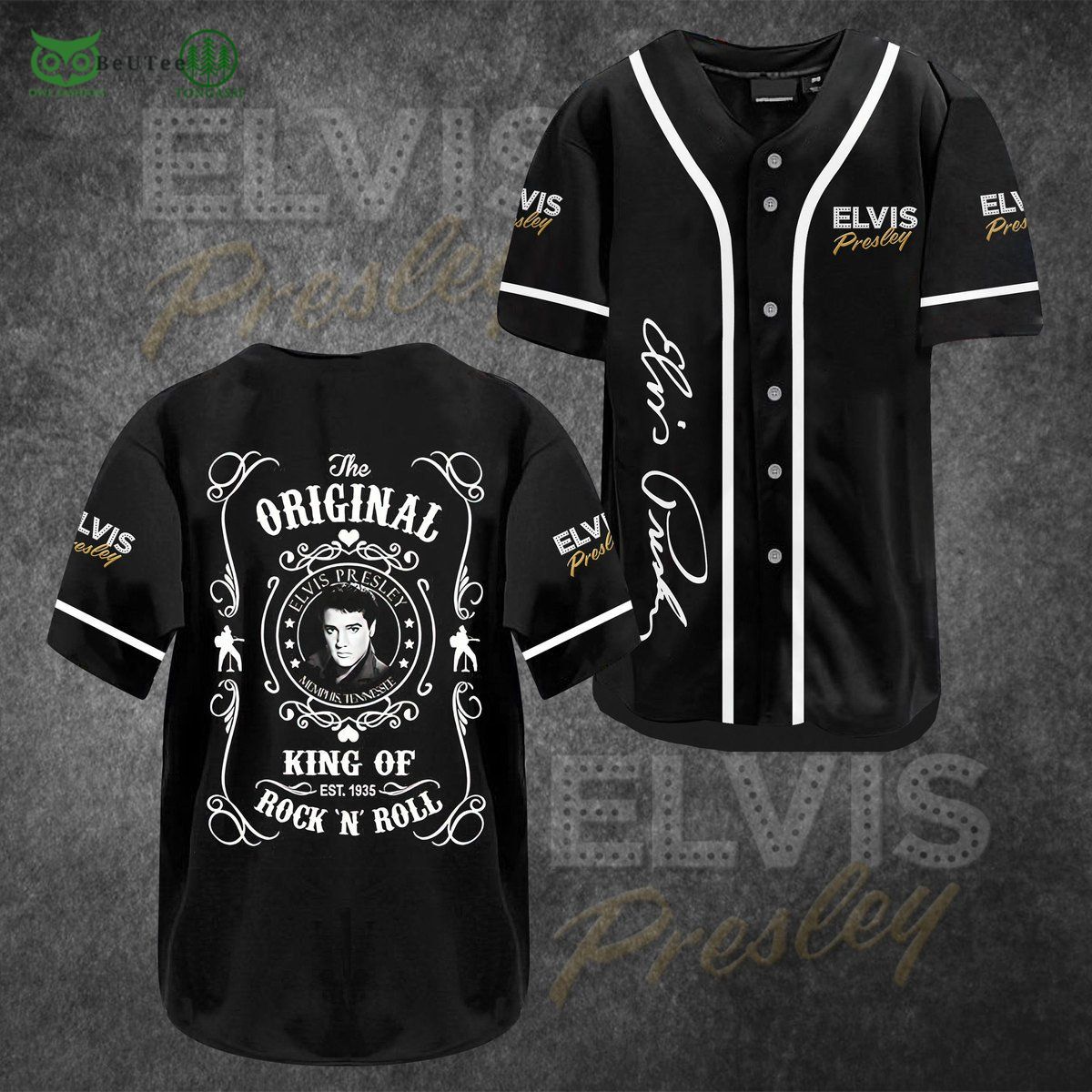 Original Rock n Roll King Elvis Presley Baseball Jersey Shirt