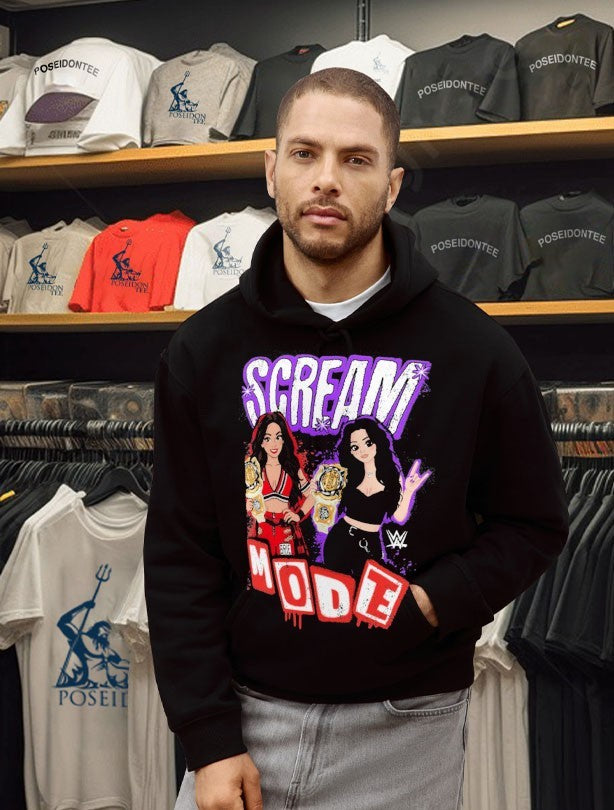 Paige Vs Brie Bella Scream Mode Cartoon T-shirt