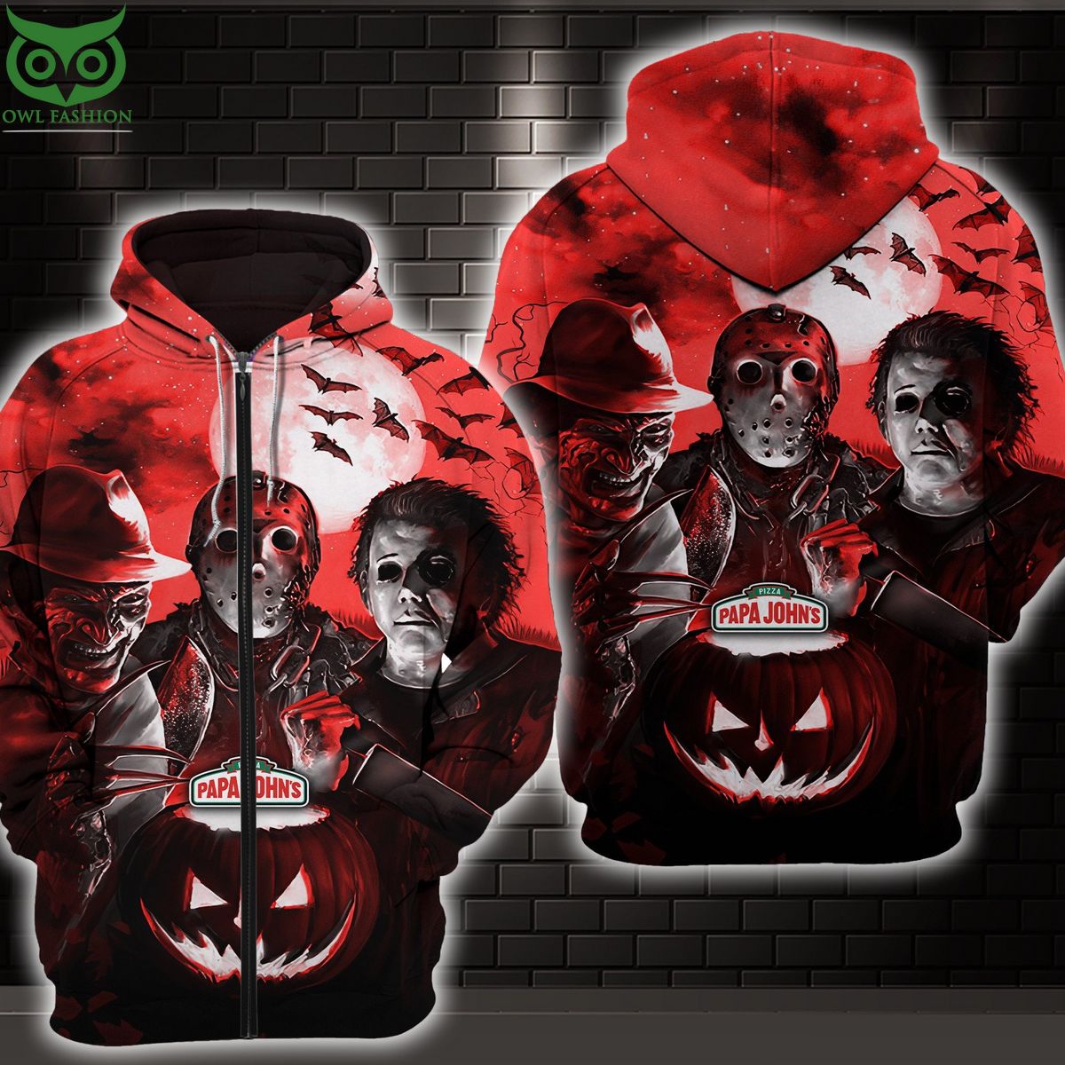 Papa John’S Pizza Red Halloween 3D Shirt