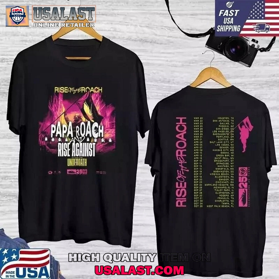 Papa Roach Rise Of The Roach Tour 2025 T-Shirt