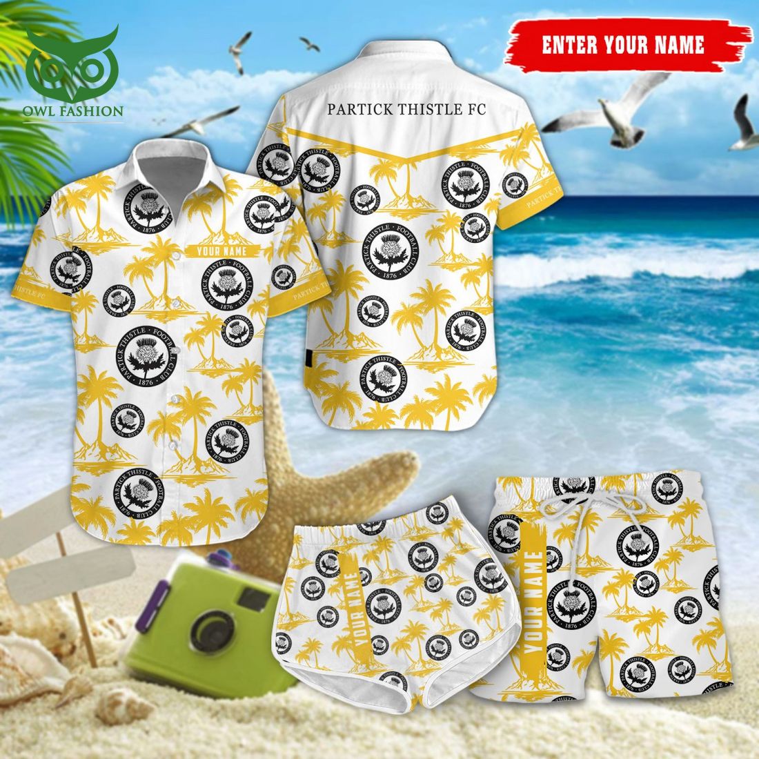 Partick Thistle F.C. SPFL Coconut Hawaiian Shirt Shorts