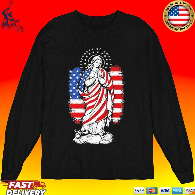 Patroness Of The Usa Blessed Virgin Mary Catholic Art T-shirt