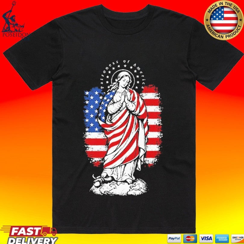 Patroness Of The Usa Blessed Virgin Mary Catholic Art T-shirt