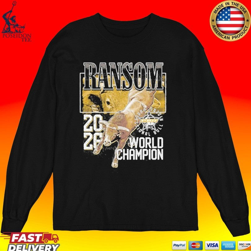Pbr Professional Bull Riders Ransom 2026 World Champion Bull T-shirt