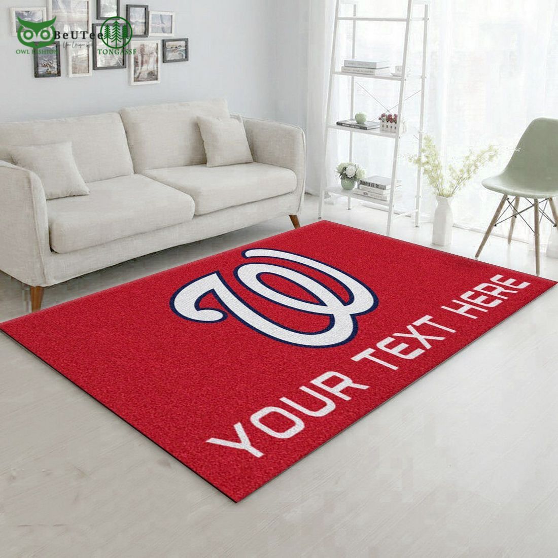 Personalized Accent MLB Rug Area Red Carpet Rug