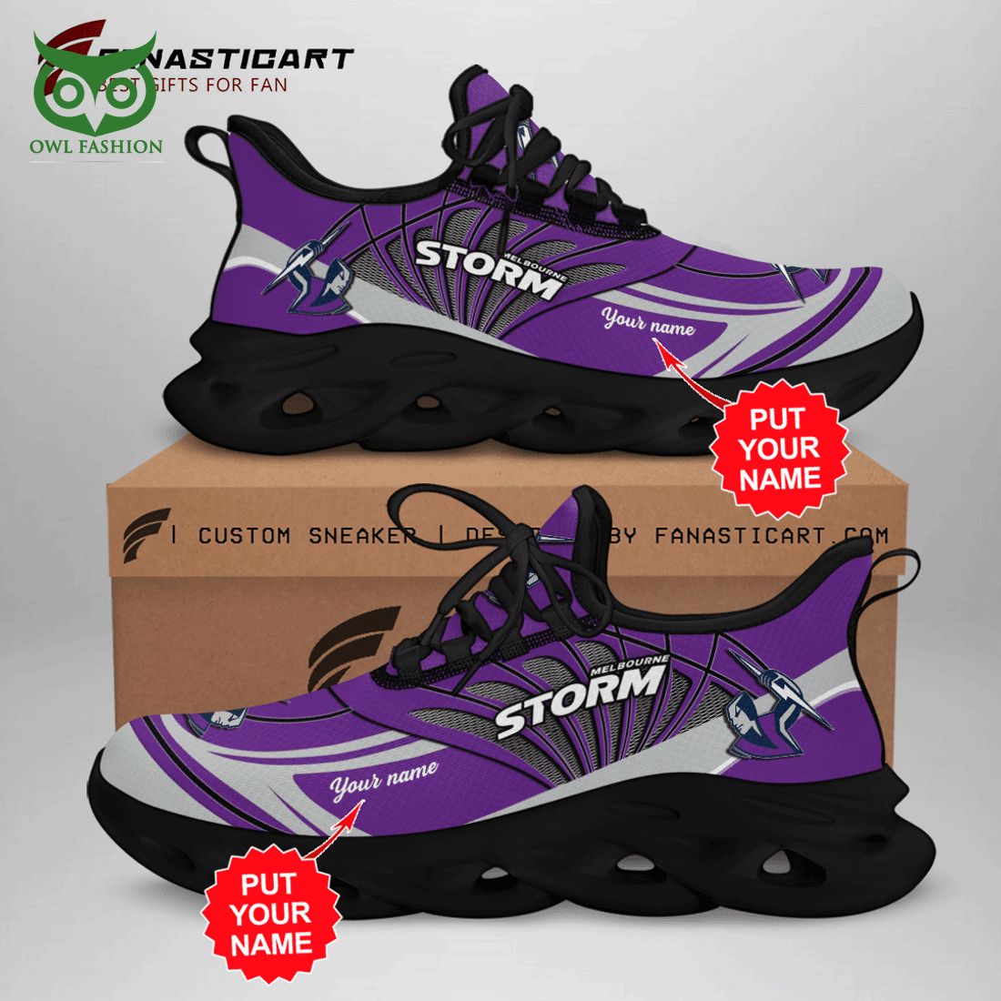 Personalized Melbourne Storm NRL Max Soul Shoes