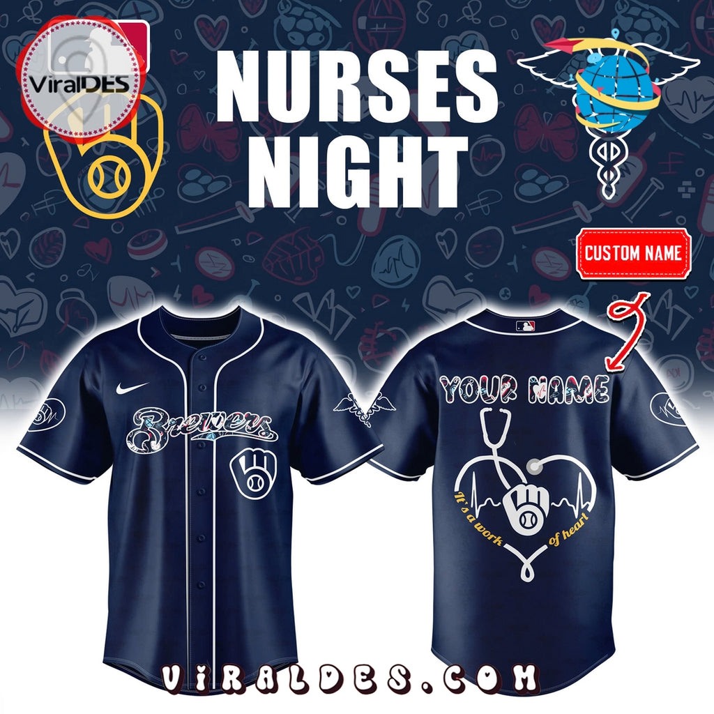 Personalized Milwaukee Brewers 2025 Nurses Night Baseball Jersey