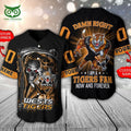 Personalized Wests Tigers NRL Skull Baseball Jersey Shirt
