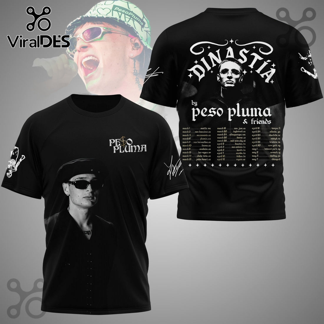 Peso Pluma By Peso Pluma & Friends 3D T-Shirt