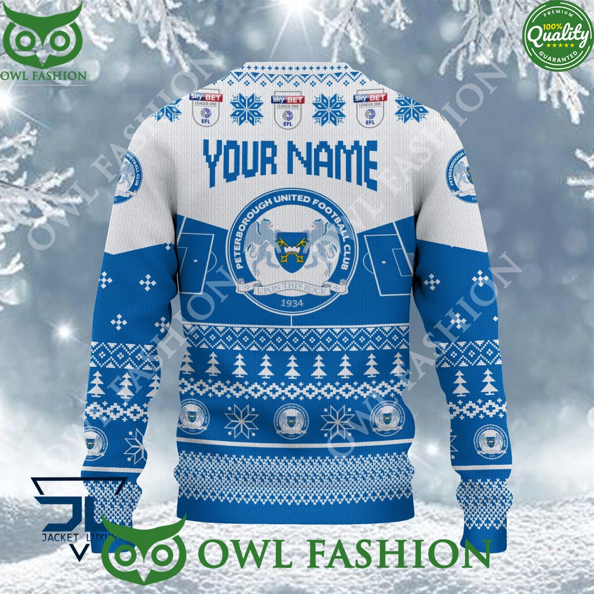 Peterborough United F.C EFL 2023 Custom Ugly Christmas Sweater Jumper