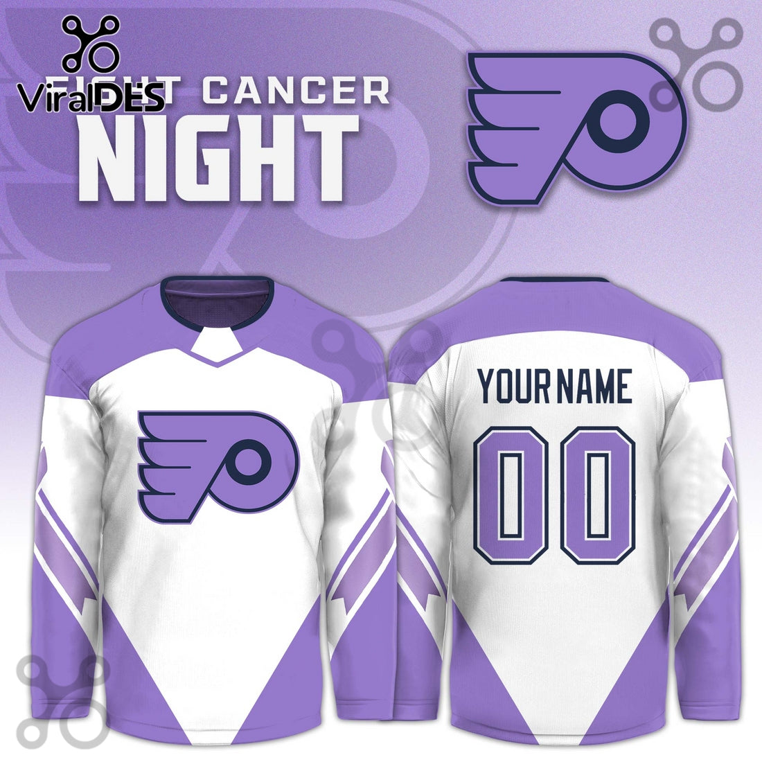 Philadelphia Flyers Hockey Fights Cancer Purple Jersey Limited Edition
