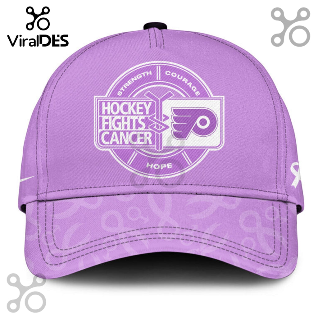 Philadelphia Flyers Hockey Fights Cancer Purple Ribbon Hoodie