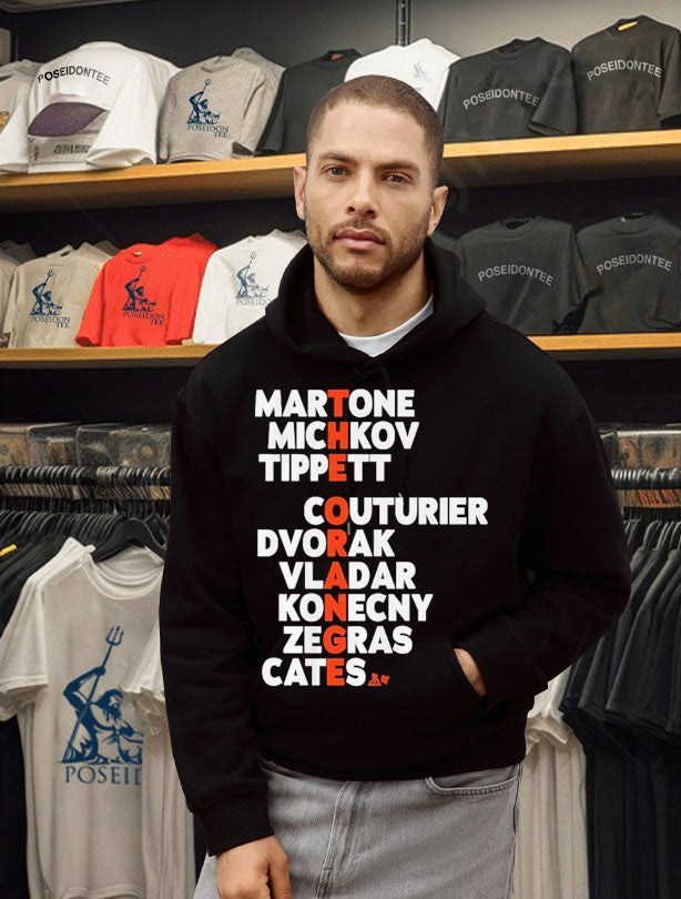 Philadelphia Hockey The Orange Names Martone Michkov Tippett Couturier Dvorak Vladar Konecny Zegras Cates T-shirt
