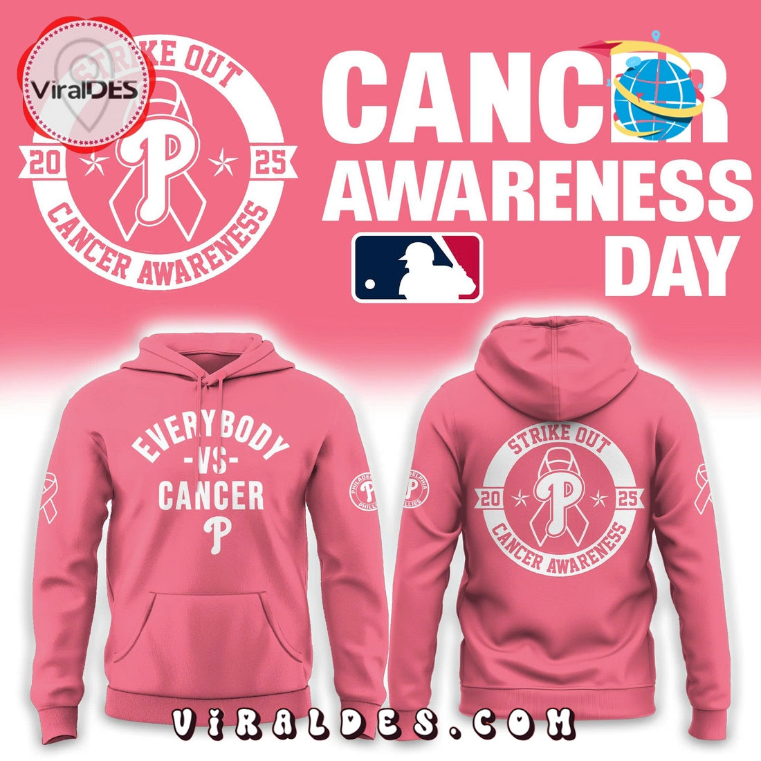 Philadelphia Phillies Cancer Awareness Day 2025 Hoodie