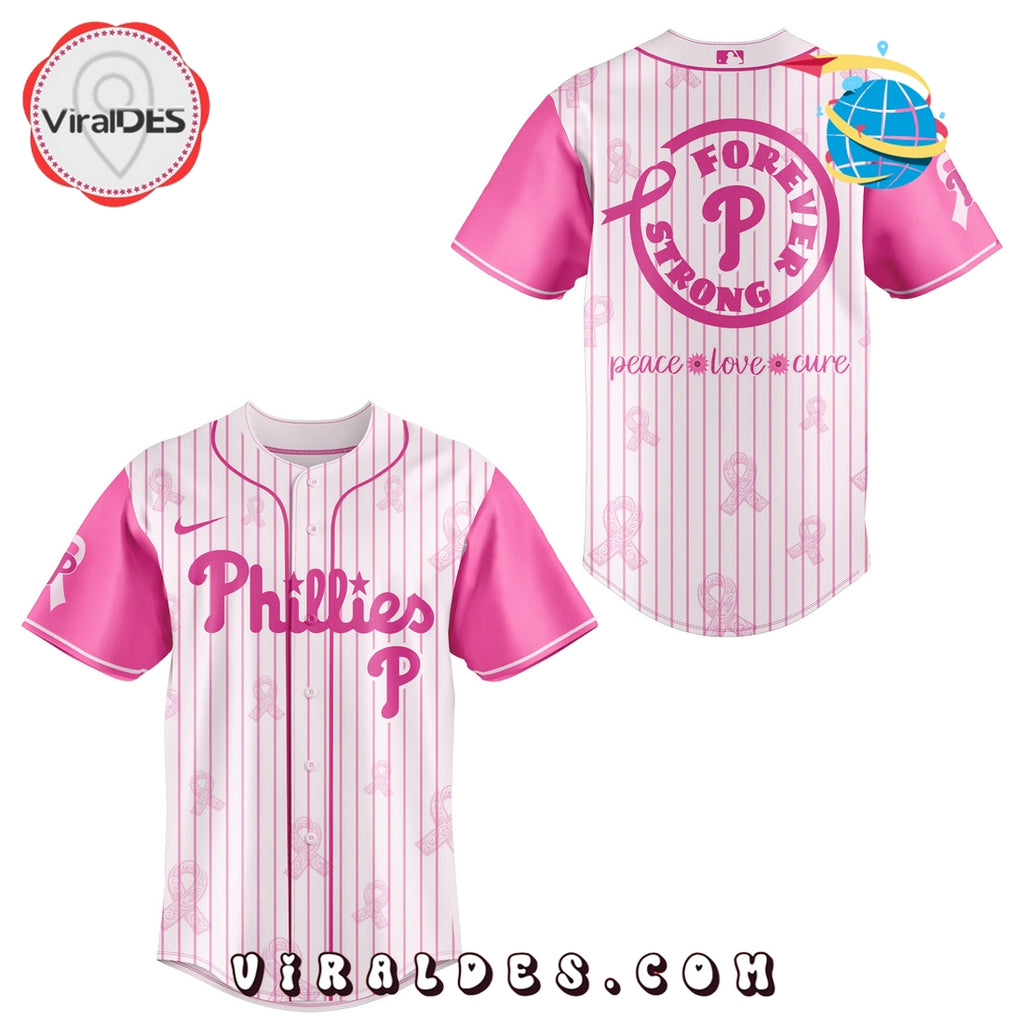 Philadelphia Phillies Cancer Awareness Day Baseball Jersey