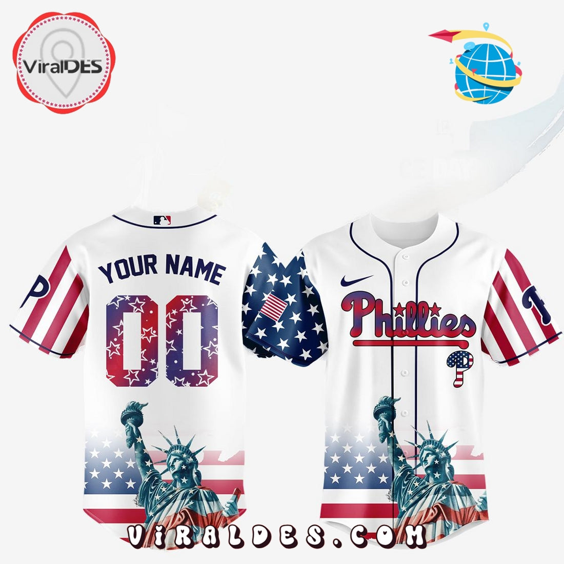 Philadelphia Phillies Custom Independence Day Baseball Jersey