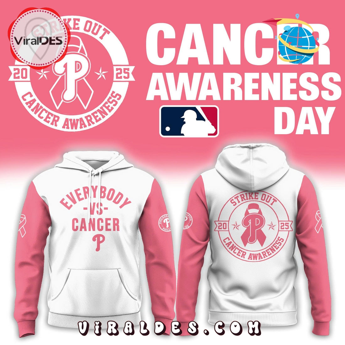 Philadelphia Phillies Everybody vs Cancer Hoodie, Long Pants