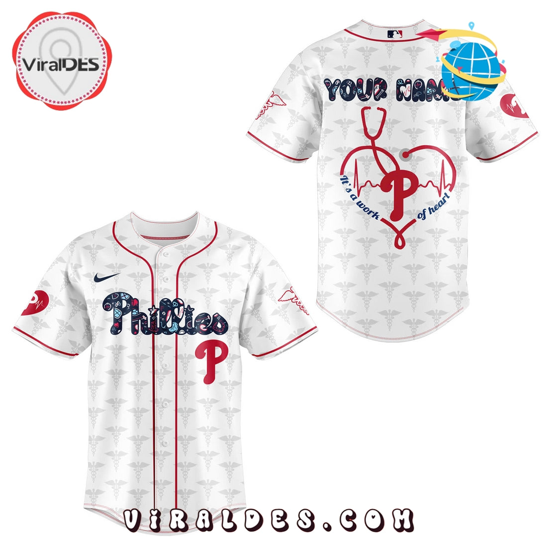 Philadelphia Phillies Nurses Night Custom Baseball Jersey