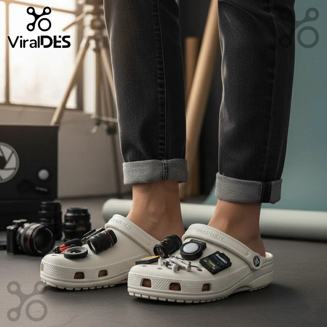 Photographer Premium Crocs Clogs With Charms