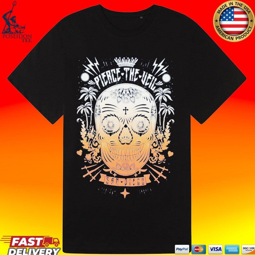 Pierce The Veil San Diego Orange Sugar Skull T-shirt
