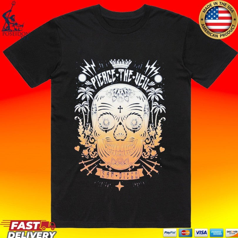 Pierce The Veil San Diego Orange Sugar Skull T-shirt