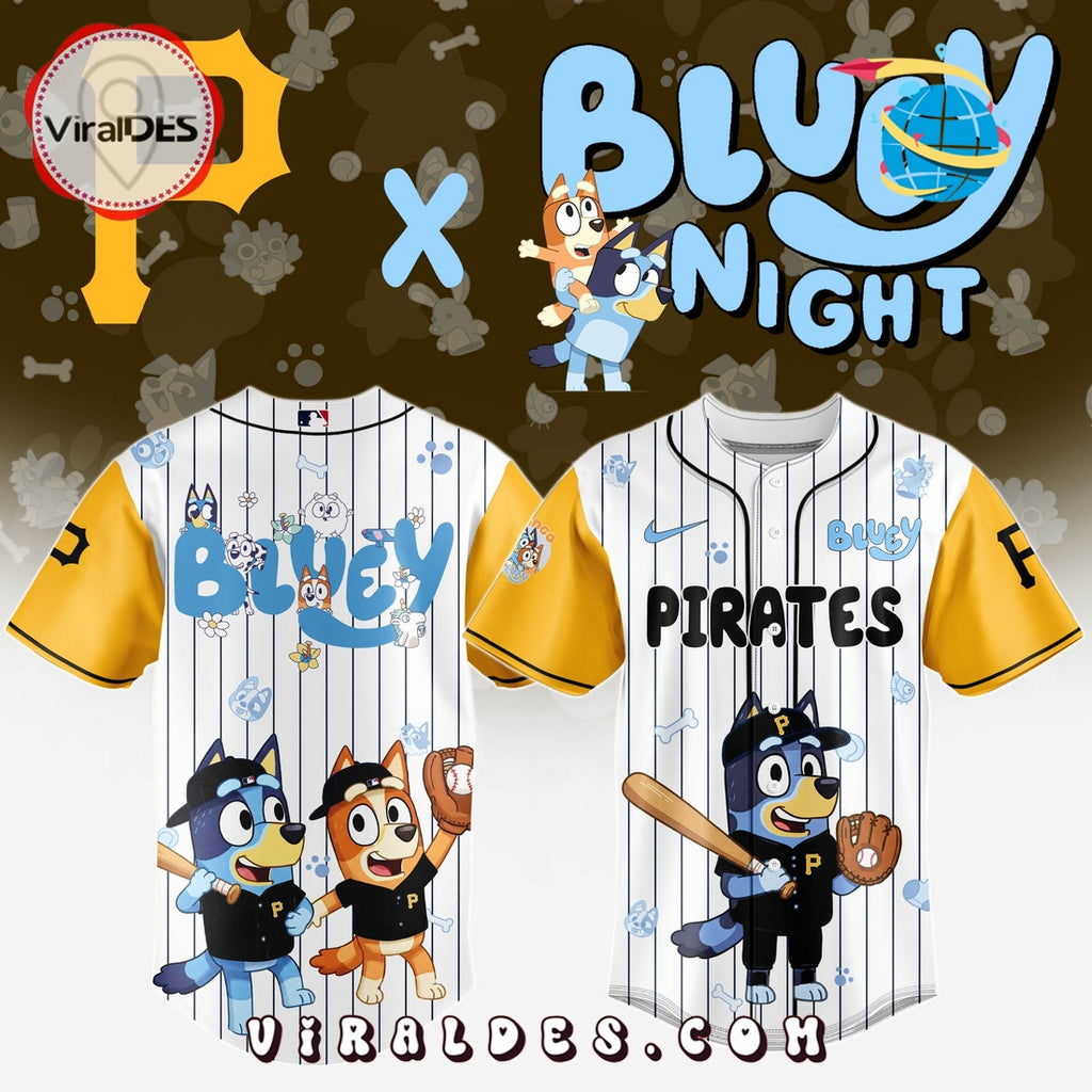 Pittsburgh Pirates MLB Bluey And Bingo 2025 Baseball Jersey