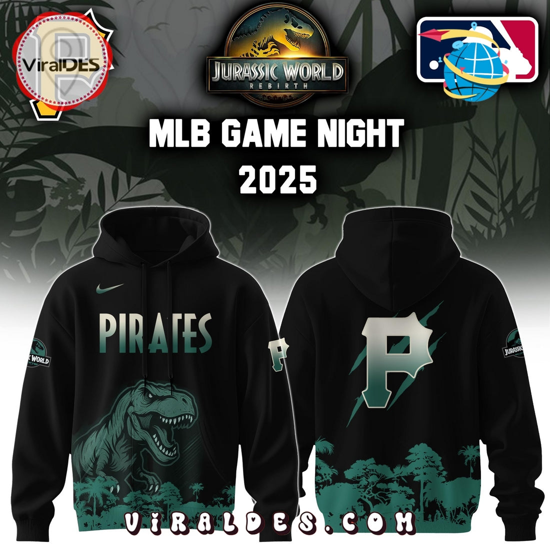 Pittsburgh Pirates x Jurassic World Hoodie, Long Pants