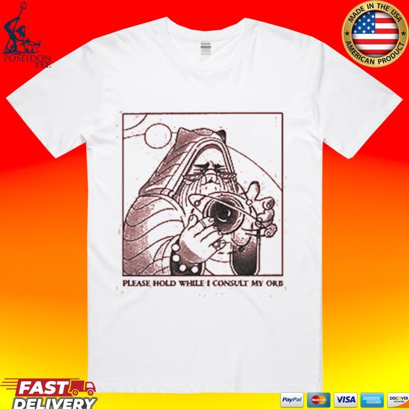 Please Hold While I Consult My Orb Lucia Sancho T-shirt