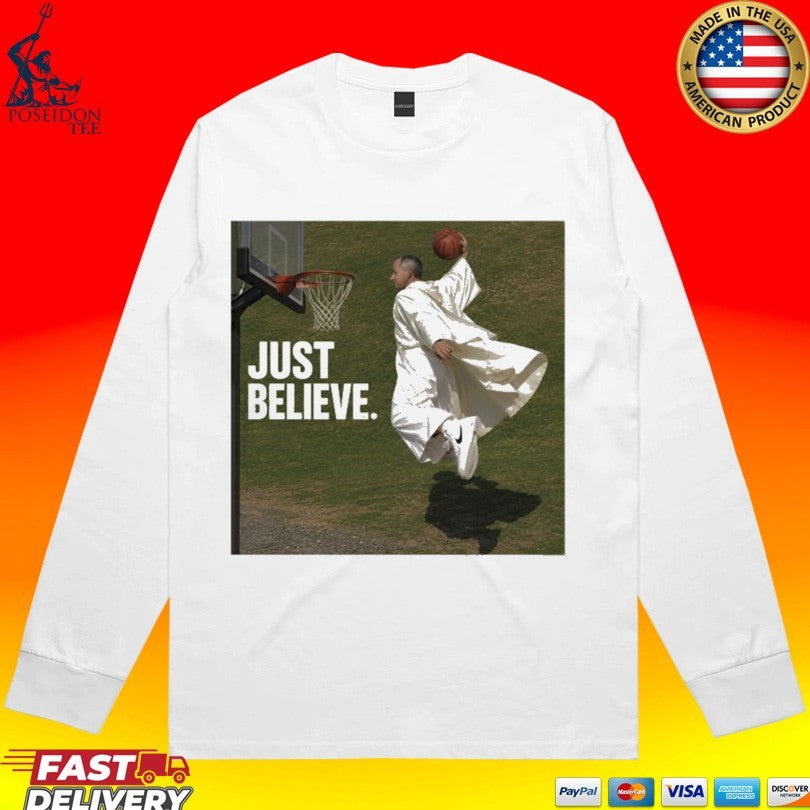Pope Leo Just Believe Basketball T-shirt