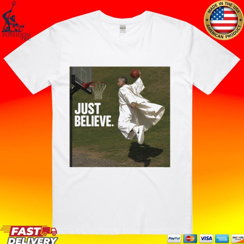 Pope Leo Just Believe Basketball T-shirt