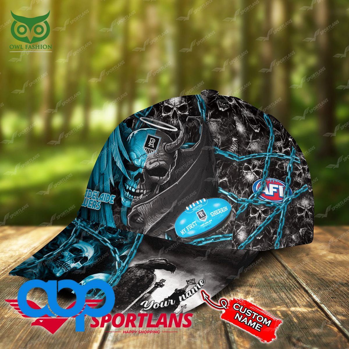 Port Adelaide Football Club AFL Personalized 3D Printed Cap