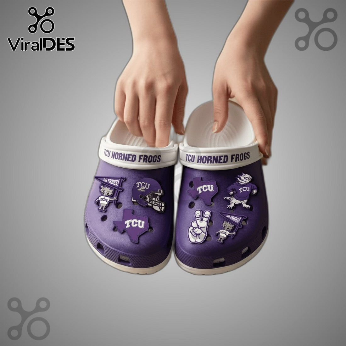 Premium TCU Horned Frogs Crocs With Charms