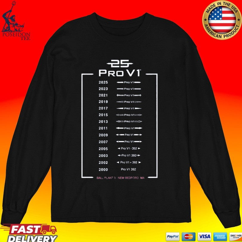 Pro V1 Golf Balls From 2000 To 2025 T-shirt