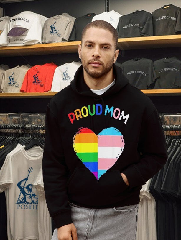 Proud Mom Pride Flag Transgender Awareness Heart Lgbtq Support Awareness T-shirt