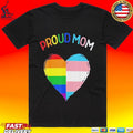 Proud Mom Pride Flag Transgender Awareness Heart Lgbtq Support Awareness T-shirt