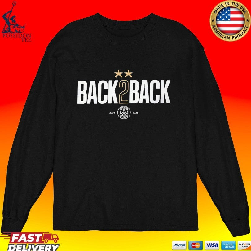 Psg Champions League Winner Back To Back 2 Star Graphic 2026 T-shirt
