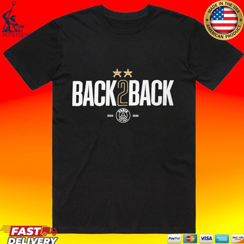 Psg Champions League Winner Back To Back 2 Star Graphic 2026 T-shirt