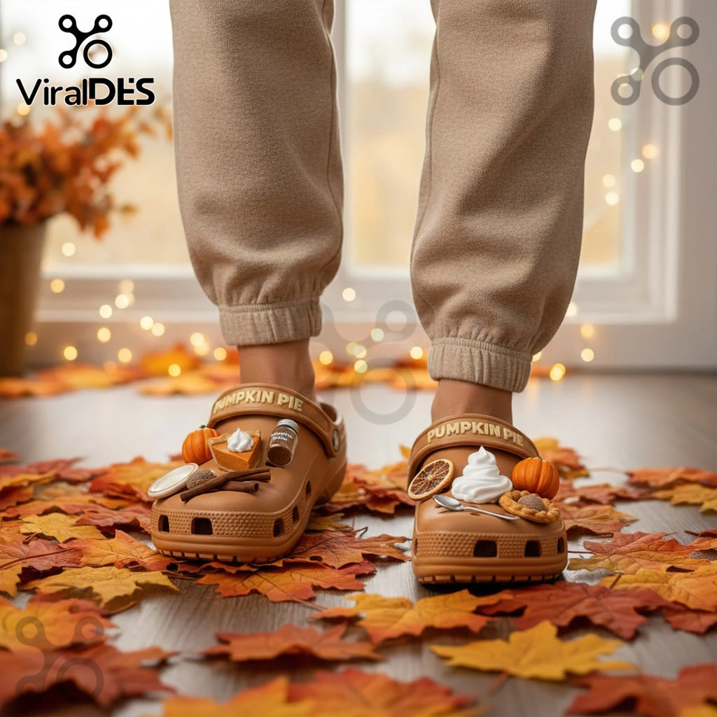 Pumpkin Pie Premium Crocs Clogs With Charms