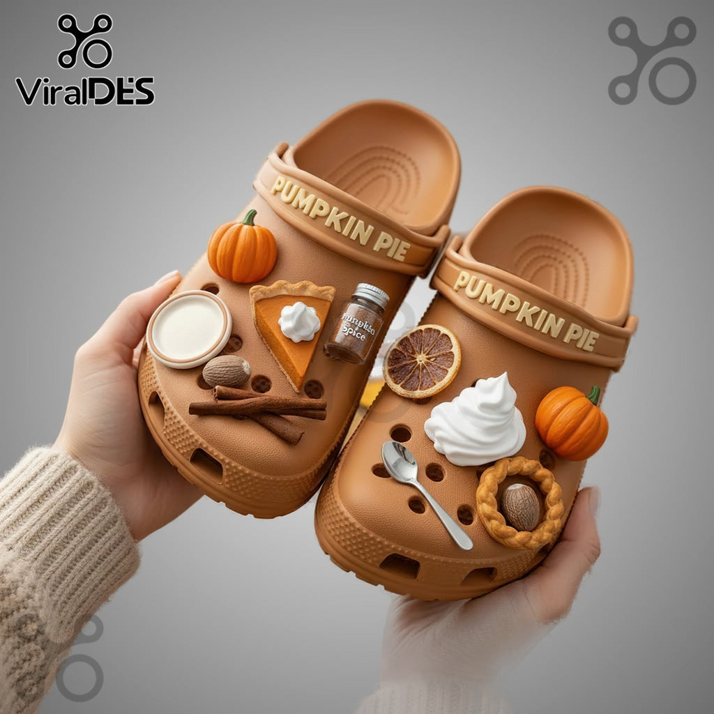 Pumpkin Pie Premium Crocs Clogs With Charms