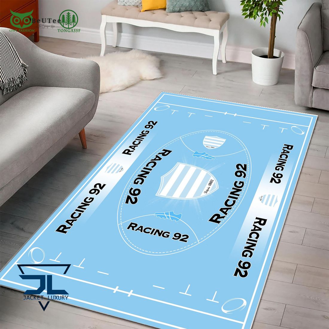 Racing 92 French Rugby Carpet Rug