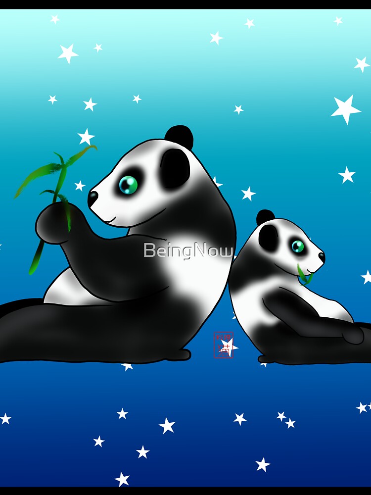 starry sky cartoon panda by BeingNow