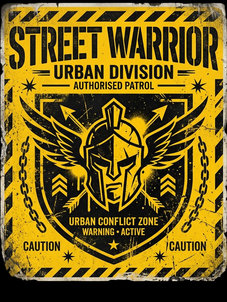 Street Warrior T-Shirt – Urban Streetwear Graphic Tee – Minimal Football Terrace Style by Street Warrior Clothing