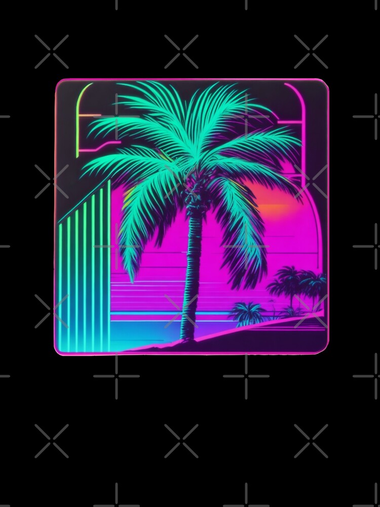 80s Neon Palm Beach by reggaeartgifts