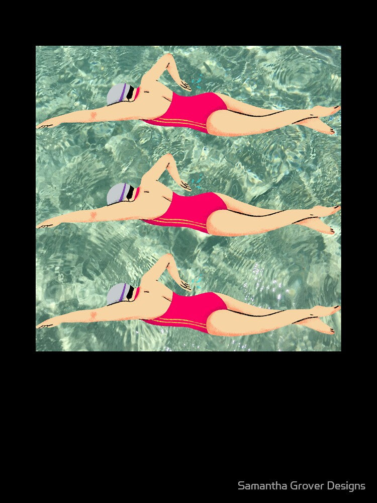 Synchronised swimmers in the pool by Samantha Grover Designs