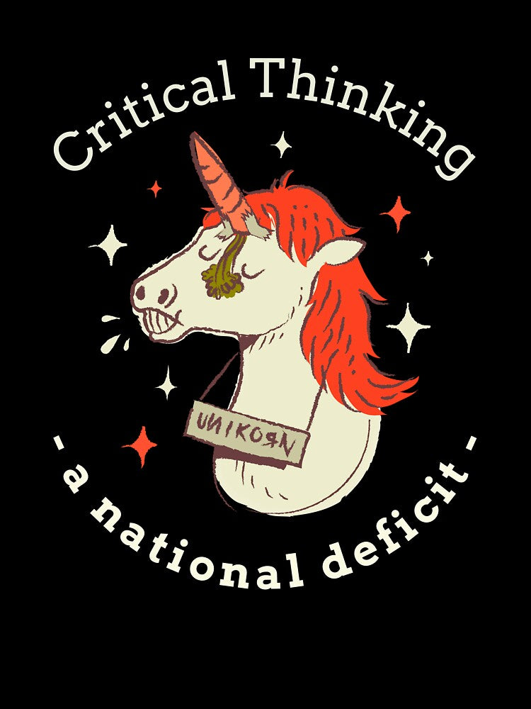 Critical Thinking Unicorn Design, Dark by bajrex